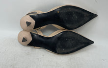 Load image into Gallery viewer, Mango Womens Beige Leather Pointed Toe Kitten Slingback Heels Size EUR 36
