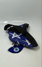 Load image into Gallery viewer, Camila Canabal Womens Blue White Star Print Leather Adjustable Strap Belt Bag

