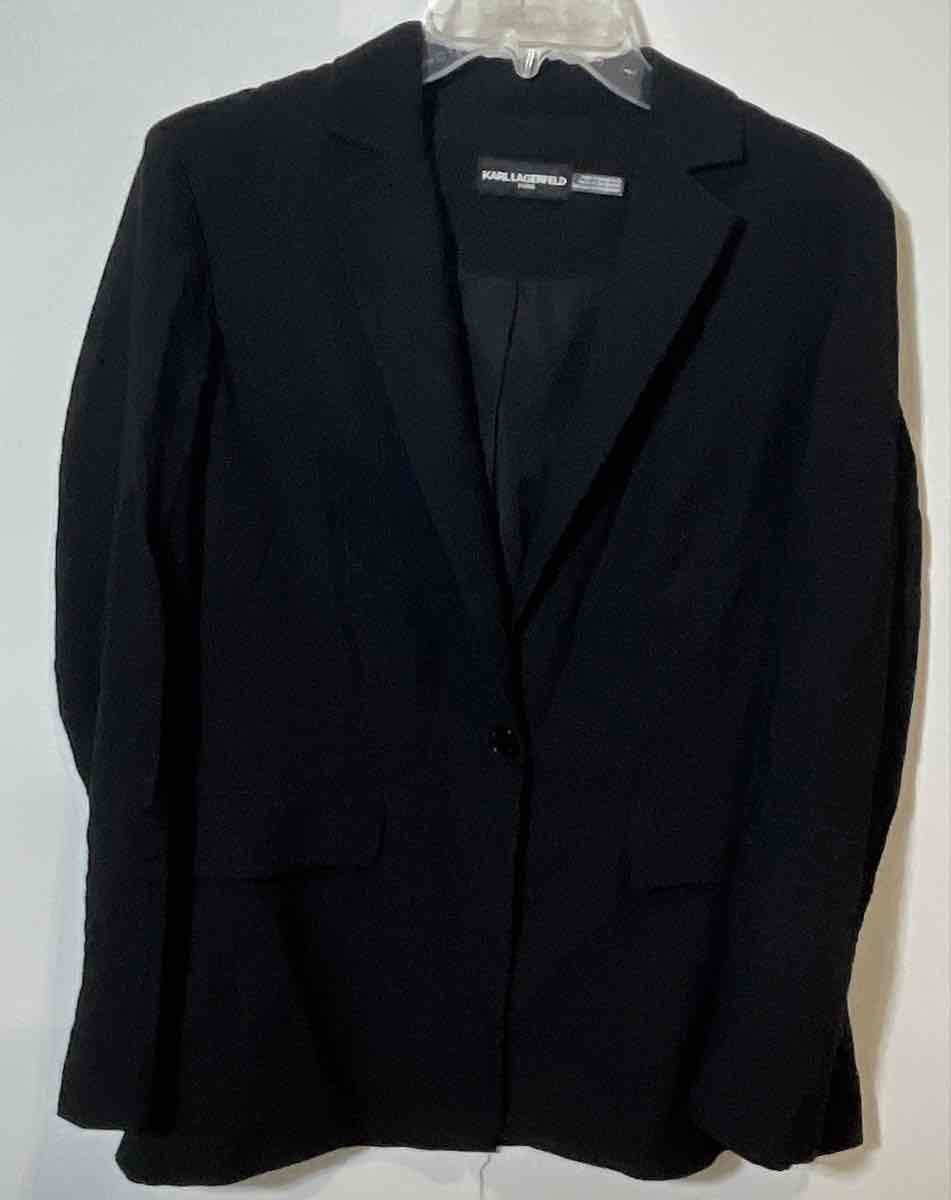 Authentic Karl Lagerfeld Paris Womens Black Blazer No Size Pit To Pit 18''