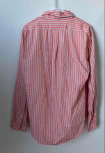 Load image into Gallery viewer, Ralph Lauren Mens Orange White Striped Cotton Custom Fit Dress Shirt Size 15 1/2

