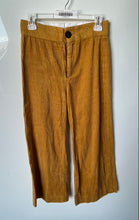 Load image into Gallery viewer, Zara Womens Tan Corduroy Flat Front High-Rise Wide-Leg Cropped Pants Size XS
