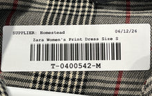 Load image into Gallery viewer, Zara Womens Gray Black Plaid Long Sleeve Collared Shirt Dress Size Small
