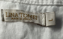 Load image into Gallery viewer, Lina Tomei Womens White Sleeveless Embellished Round Neck Blouse Top Size L
