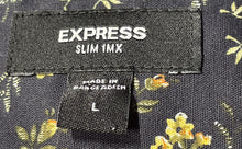 Load image into Gallery viewer, Express Mens Multicolor Floral Print Long Sleeve Button-Up Shirt Size L
