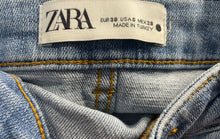 Load image into Gallery viewer, Zara Womens Blue Denim Medium Wash Stretch Pockets Straight Leg Jeans Size 6
