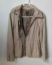 Load image into Gallery viewer, Armani Exchange Womens Beige Long Sleeve Pockets Full Zip Jacket Size Small
