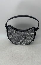 Load image into Gallery viewer, Aldo Womens Black Glitter Detachable Strap Inner Pockets Crossbody Handbag

