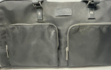 Load image into Gallery viewer, Versace Parfums Womens Black Pockets Zip Top Lined Travel Duffle Bag Damaged
