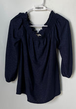 Load image into Gallery viewer, Michael Kors Womens Blue Long Sleeve Off The Shoulder Blouse Top Size XS

