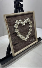Load image into Gallery viewer, Framed Rustic Wood Heart Shaped Flowers Sign Love Script Wall Decor Art
