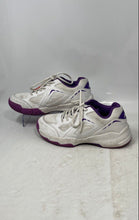 Load image into Gallery viewer, Lefus Womens White And Purple Lace-Up Low Top Pickleball Sneaker Shoes Size 7
