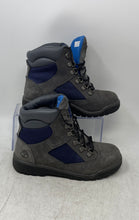 Load image into Gallery viewer, Timberland Boys Gray Blue Round Toe Lace-Up Ankle Combat Boots Size 4
