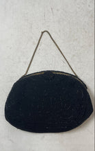 Load image into Gallery viewer, Delill Womens Black Beaded Inner Pocket Chain Strap Evening Clutch Purse
