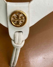 Load image into Gallery viewer, Authentic Tory Burch Womens White Brown Leather Flat Flip-Flop Sandals Size 6.5M
