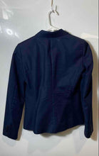 Load image into Gallery viewer, Mango Basics Womens Navy Blue Long Sleeve Notch Lapel One-Button Blazer Size 2
