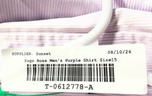 Load image into Gallery viewer, Hugo Boss Mens Purple Cotton Long Sleeve Regular Fit Dress Shirt Size 15 34/35
