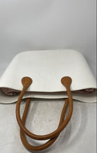 Load image into Gallery viewer, O Bag Womens White Brown Double Handle Shoulder Travel Tote Bag
