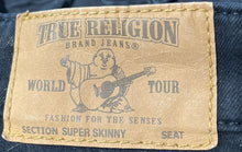 Load image into Gallery viewer, True Religion Womens Black Dark Wash Pockets Denim Skinny Leg Jeans Size 25
