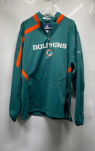 Load image into Gallery viewer, Reebok Mens Green Miami Dolphins 1/4 Zip NFL Football Jacket Size Large
