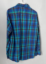 Load image into Gallery viewer, Robert Graham Mens Blue Plaid Cotton Long Sleeve Button-Up Shirt Size Large
