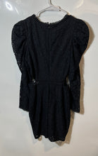 Load image into Gallery viewer, Express Womens Black Cut-Out Puff Sleeve Back Zip Mini Dress Size Small
