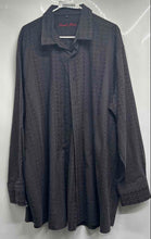 Load image into Gallery viewer, Visconti Black Mens Gray Circle Pattern Long Sleeve Button-Up Shirt Size 3XLB
