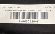 Load image into Gallery viewer, Armani Exchange Mens Black Short Sleeve Crew Neck Regular Fit T-Shirt Size Small
