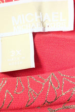 Load image into Gallery viewer, Michael Kors Womens Orange Gold Short Sleeve Blouse Top Size 3X
