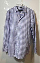 Load image into Gallery viewer, Banana Republic Mens Light Purple And Blue Plaid Print Cotton Dress Shirt Size L
