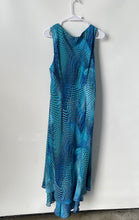 Load image into Gallery viewer, Donna Ricco Womens Multicolor Blue Printed Sleeveless Fit &amp; Flare Dress Size 14
