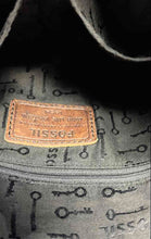 Load image into Gallery viewer, Fossil Womens Black Brown Leather Long Live Vintage 1954 Zipper Messenger Bag
