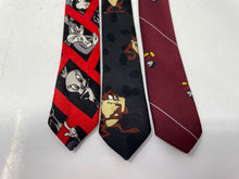 Load image into Gallery viewer, Lot Of 3 Pcs Assorted Looney Tunes Mens Multicolor Printed Designer Ties
