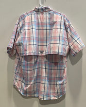 Load image into Gallery viewer, Columbia Mens PFG Super Bahama Pink Multi Plaid Short Sleeve Button-Up Shirt M
