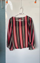 Load image into Gallery viewer, Alfani Womens Multicolor Striped Long Sleeve Blouse Top Size XL
