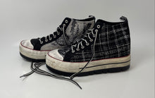 Load image into Gallery viewer, Desigual Womens Tartan Black White Lace-Up Mid Top Sneaker Shoes Size 10
