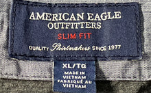 Load image into Gallery viewer, American Eagle Outfitters Mens Gray Slim-Fit Collared Button-Up Shirt Size XL

