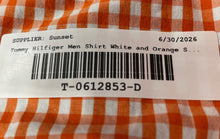 Load image into Gallery viewer, Tommy Hilfiger Mens White And Orange Gingham Classic Fit Button-Up Shirt Size L
