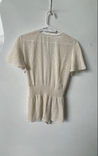 Load image into Gallery viewer, Max Studio Womens Ivory Animal Print Short Sleeve Blouse Top Size Large
