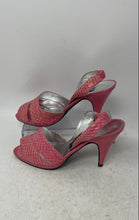 Load image into Gallery viewer, Pempinello Womens Pink Snakeskin Print Leather Slingback Sandals Size EUR 38
