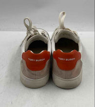 Load image into Gallery viewer, Authentic Tory Burch Womens Andrea White Orange Lace-Up Sneaker Shoes Size 8.5M
