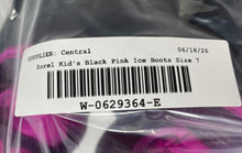 Load image into Gallery viewer, Sorel Kids Snow Commander NV1960-562 Black Pink Faux Fur Ice Winter Boots Size 7
