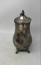 Load image into Gallery viewer, Vintage Wm. Rogers &amp; Son Silver Plated Engraved Handle Four Footed Lidded Teapot
