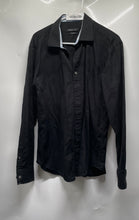 Load image into Gallery viewer, Bugatchi Mens Black Cotton Long Sleeve Shaped Fit Button-Up Shirt Size L
