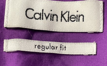 Load image into Gallery viewer, Calvin Klein Mens Purple Cotton Long Sleeve Regular Fit Dress Shirt Size 17
