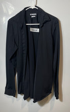 Load image into Gallery viewer, Zara Mens Black Slim Fit Collared Long Sleeve Button-Up Shirt Size Medium
