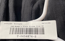 Load image into Gallery viewer, H&amp;M Womens Black Crinkled 3/4 Balloon Sleeve Tie Neck Short Shift Dress Size XS
