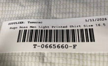 Load image into Gallery viewer, Hugo Boss Mens Off-White Cotton Printed Long Sleeve Dress Shirt Size 16.5
