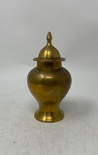 Load image into Gallery viewer, Mid Century Solid Brass Decorative Ginger Jar Urn Vase With Lid Collectible
