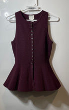 Load image into Gallery viewer, H&amp;M Womens Red Round Neck Button Front Sleeveless Blouse Top Size XS
