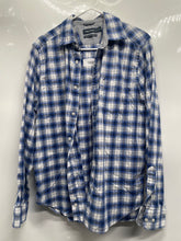 Load image into Gallery viewer, Nautica Mens Blue White Plaid Classic Fit Long Sleeve Button-Up Shirt Size M
